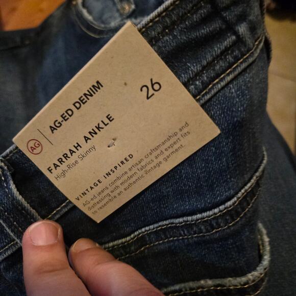 AG Farrah Ankle High Rise Skinny Jeans 26 Palos Verdes Wash - Picture 8 of 8